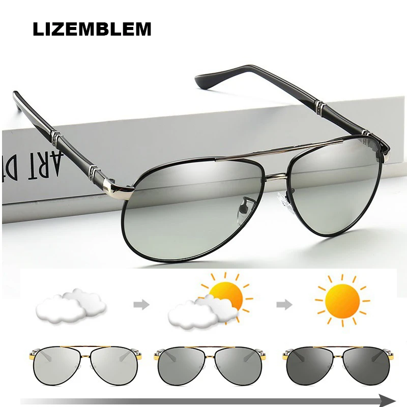 

2017 new Driving Photochromic Sunglasses Men Polarized Chameleon Discoloration Sun glasses for men oculos de sol masculino