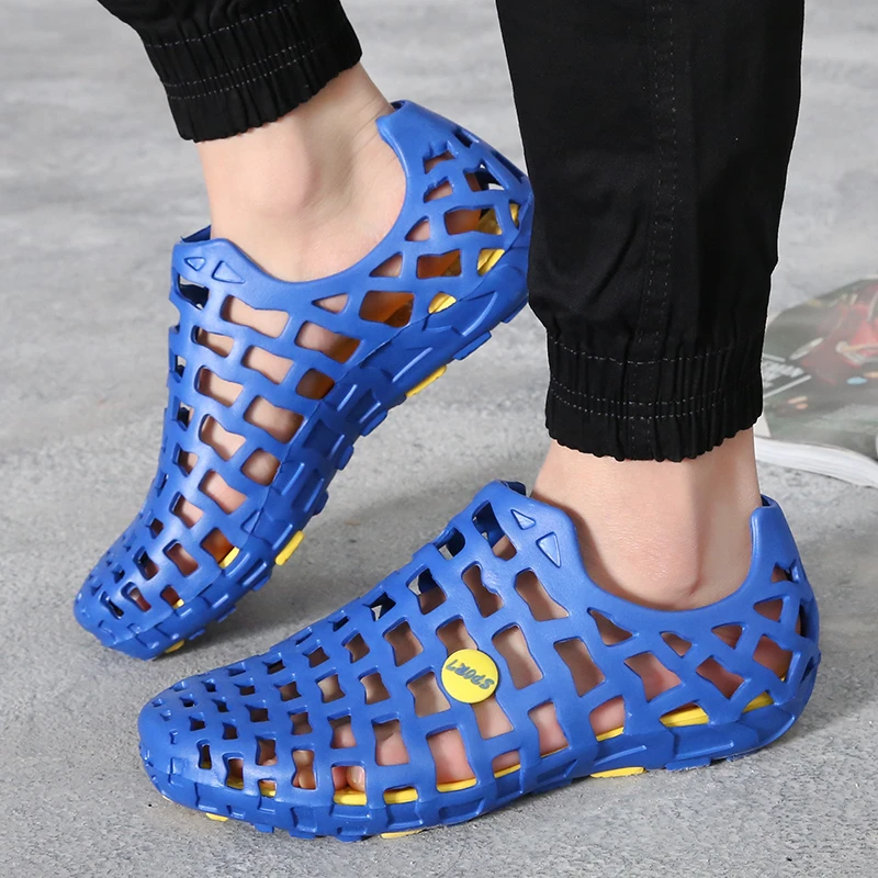 

New Casual Summer Sandals Unisex Men Beach Sandals Men Tennis Shoes Shallow Hollow Out Breathable Sandals Slip-on Slippers