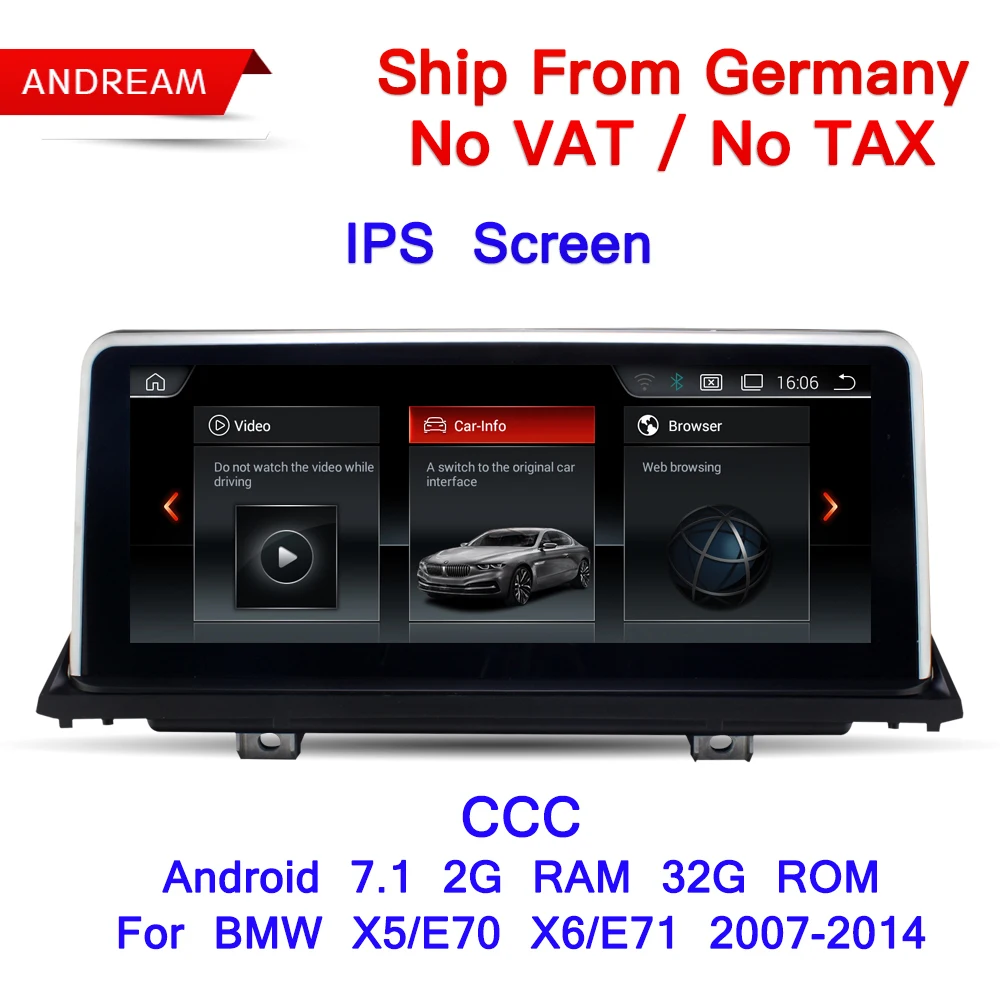 

10.25" Android Screen ID6 Interface Vehicle multimedia player For BMW E70 E71 X5 X6 Bluetooth GPS Navigation Wifi EW969B-CCC