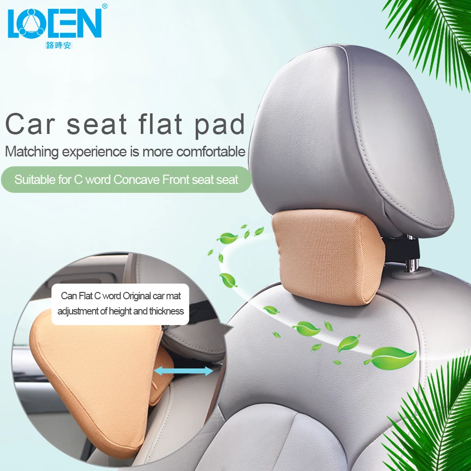

LOEN Mini Car Seat Cushion Travel Pillow Neck Pillows Memory Foam Cotton to Ease Fatigue Black Red Brown Gray Auto Headrest