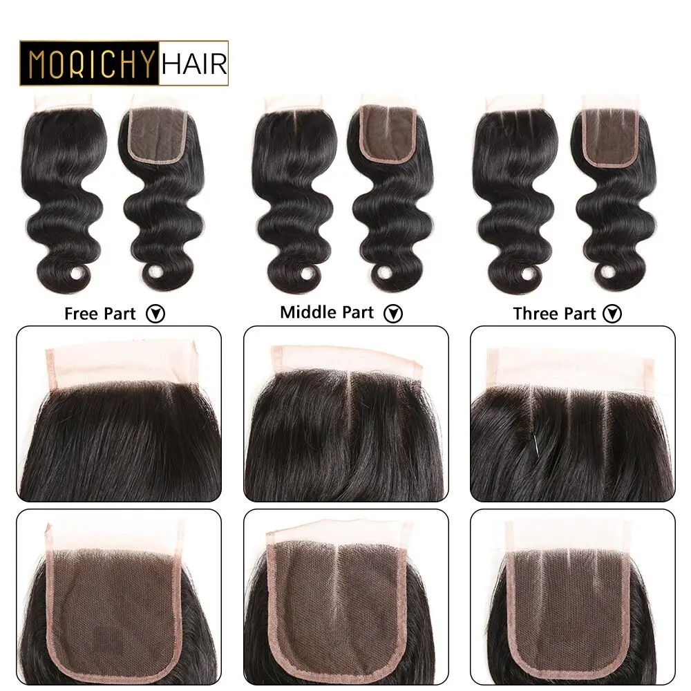 Morichy Hair Brazilian Body Wave Hair Bundles With Closure Human Hair Weave 3 bundles With Lace Closure Remy Hair Extension