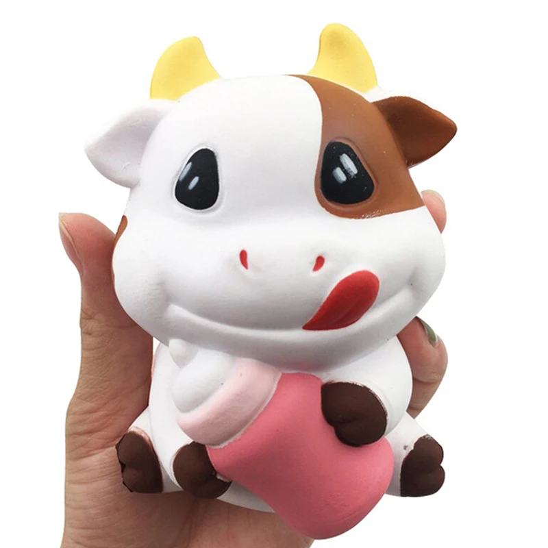 New Cute Bottle Cow Squishy Simulation Cream Scented Slow Rising Soft Squeeze Toy Stress Relief Novelty Fun for Kid Xmas Gift