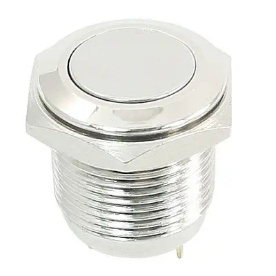 

SPST ON/OFF 16mm Flush Mount Momentary 2Pins Terminals Push Button Switch
