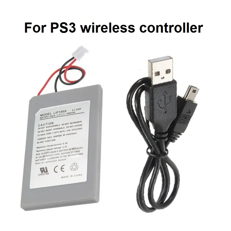 2X1800 мАч батарея+ зарядный кабель PS3 для sony Playstation 3 беспроводной контроллер перезаряжаемые батареи литий-ионный 3,7 в