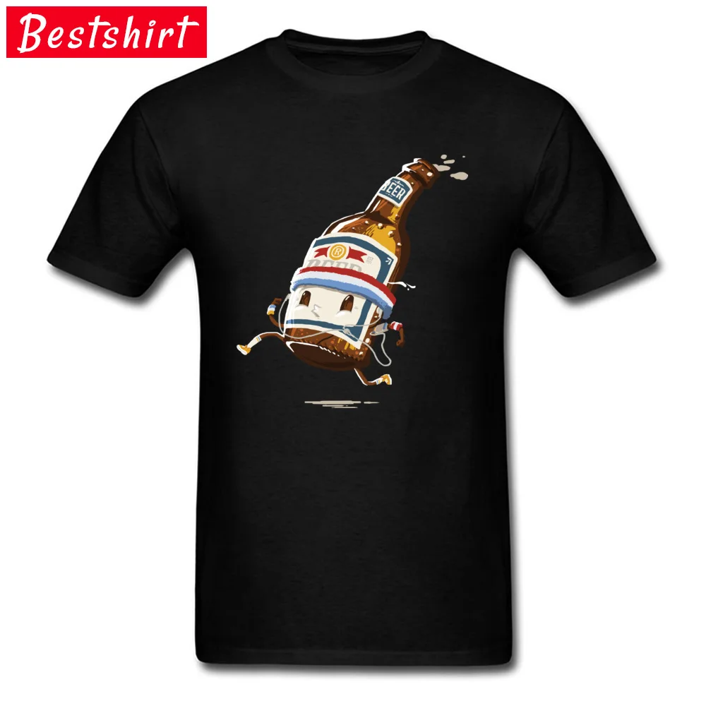 Beer Run Male Newest Europe T Shirt Crew Neck Summer/Fall 100% Cotton T-Shirt Cool Short Sleeve Clothing Shirt Beer Run black