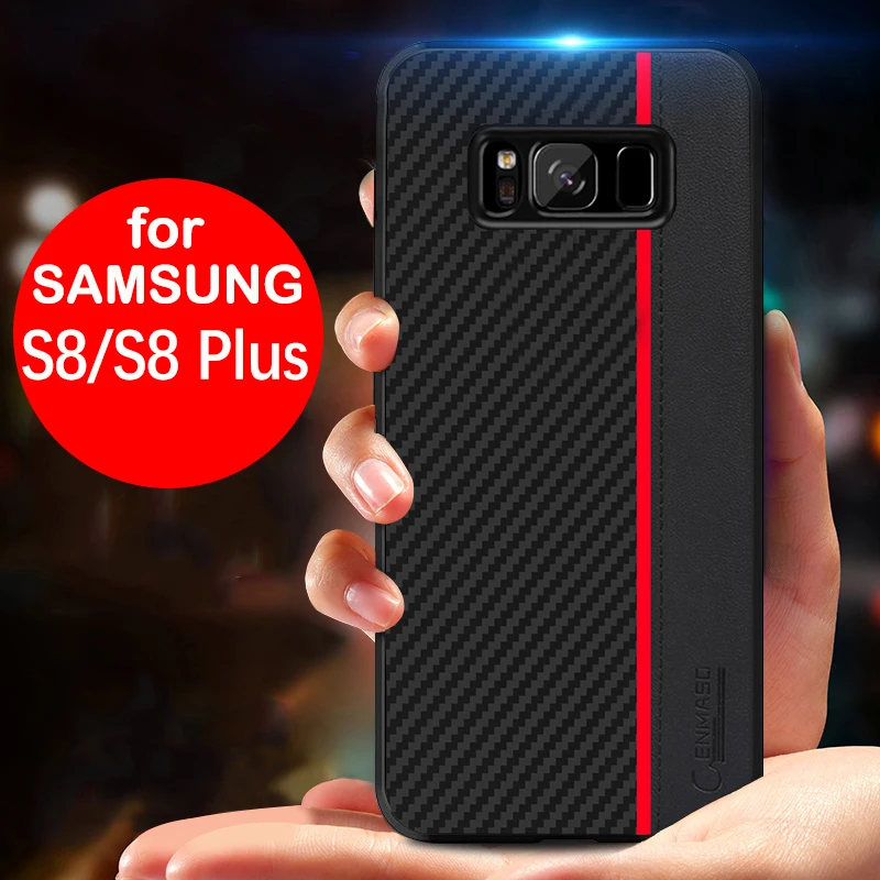 Original CENMASO for Samsung S8 Case Luxury Fiber Leather Protection Cover for Samsung Galaxy S8 Plus Case Galaxy S8 Case Cover