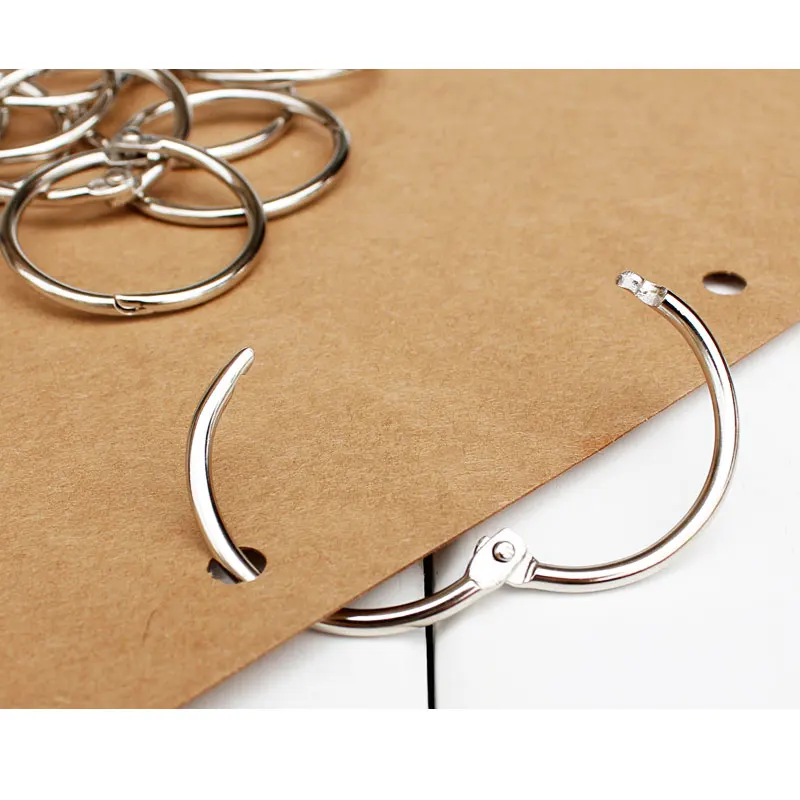 

20pcs Iron Hoop Ring Removable Card DIY Pocketbook Photo Album Insert Pages Scrapbook Crafts Split Hoop Kraft Gift Tags 32mm