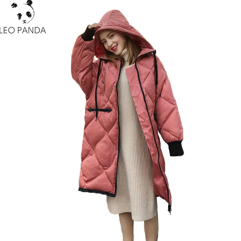 2019 New Winter Women Down Cotton Jacket Long Hooded Loose