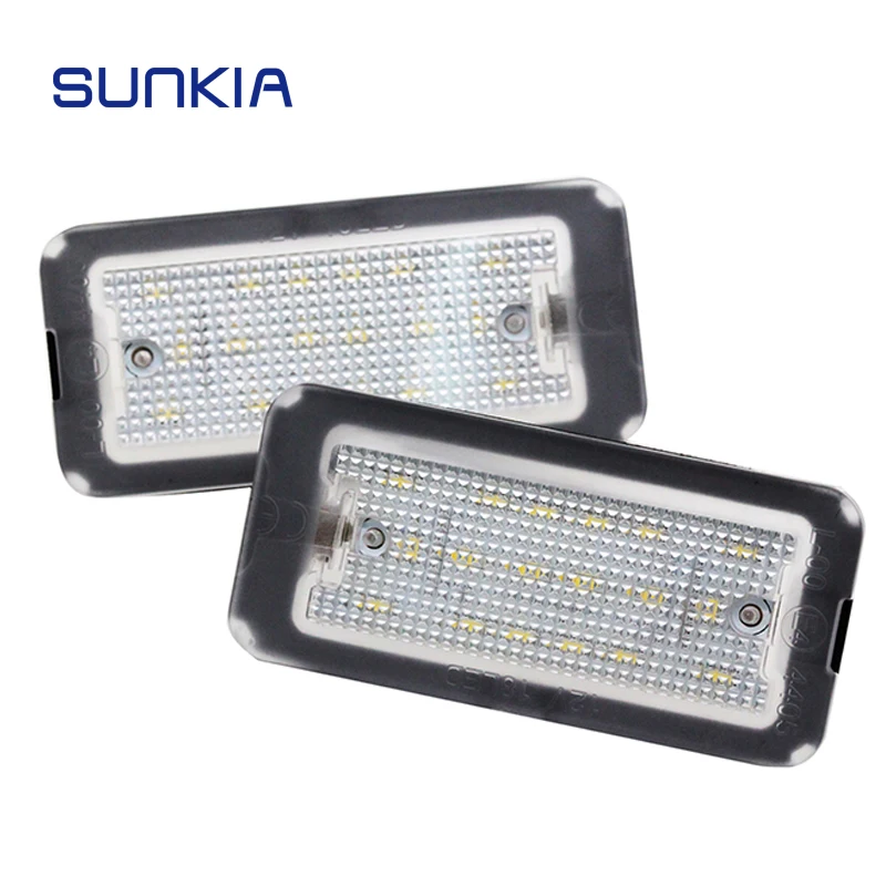 

2x SUNKIA Car LED License Plate Light Canbus Error Free Function for FIAT 500 500C 2009-2015 Auto Styling Pure White Color