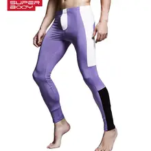 Мягкое и удобное термобелье, мужские кальсоны, осенне-зимнее нижнее белье, теплое Мужское нижнее белье, леггинсы, черный, серый, фиолетовый