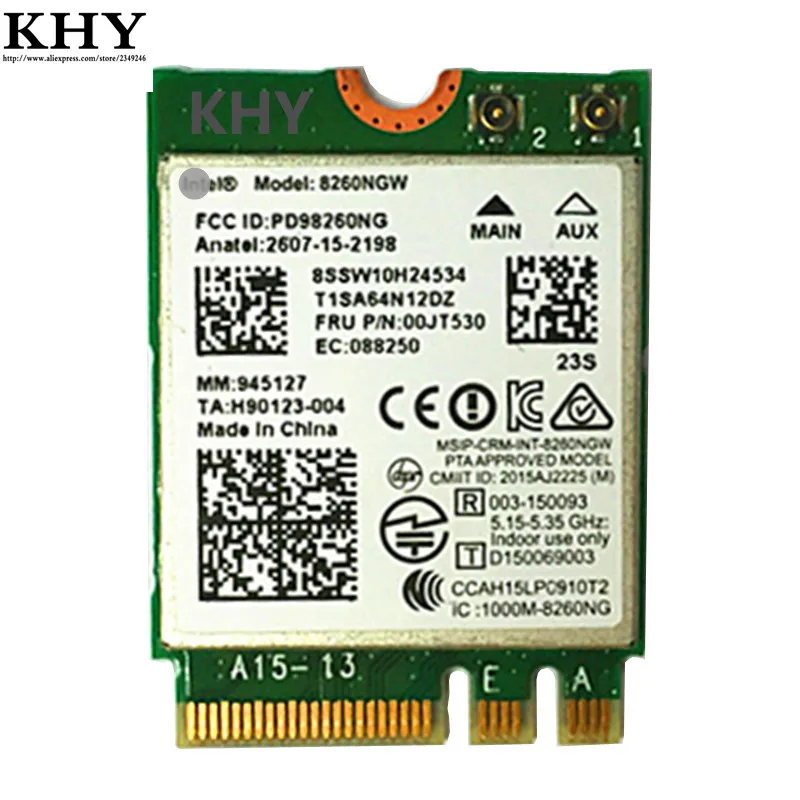 Dual Band 8260 NGW 00JT530 00JT532 для THINKPAD-13 E460 E560 L460 L560 P50 P50S P70 T460 T460P T460S T560 X260 P40-YOGA