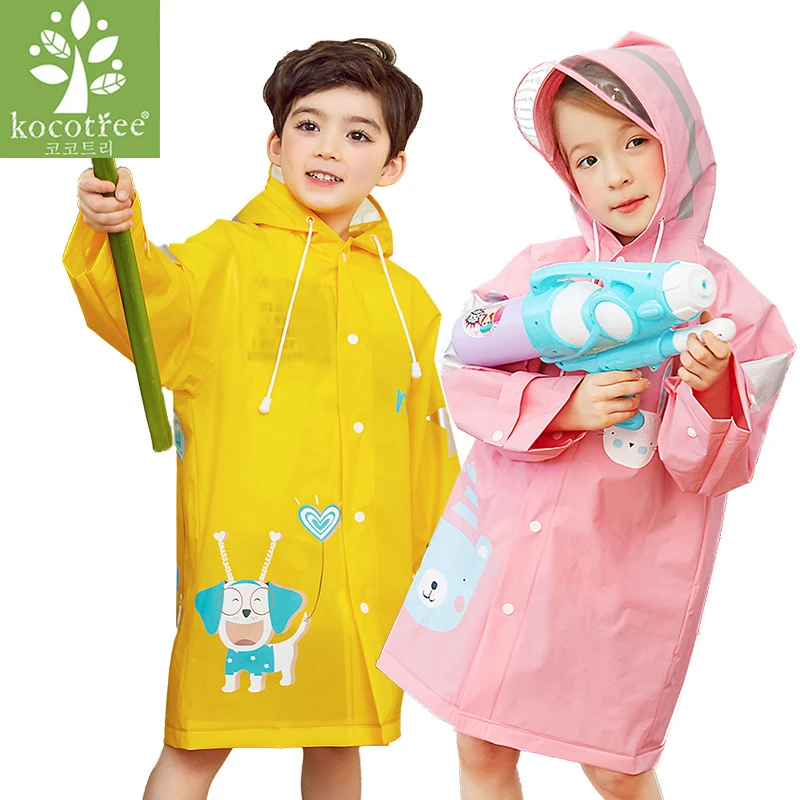 

3-12 years old fashion Animal waterproof kids boys girls raincoat hooded Rain Poncho Cartoon Hooded children Raincoat Suit