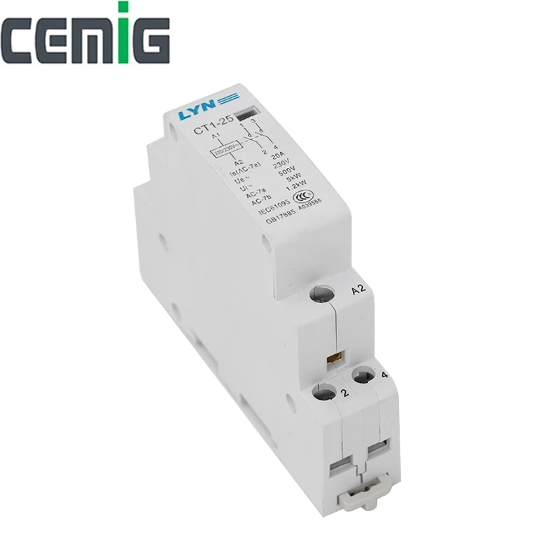 

Cemig 2P 230V 50/60Hz 25A Din Rail Household AC Modular Contactor 2NO, 2NC,1NO+1NC