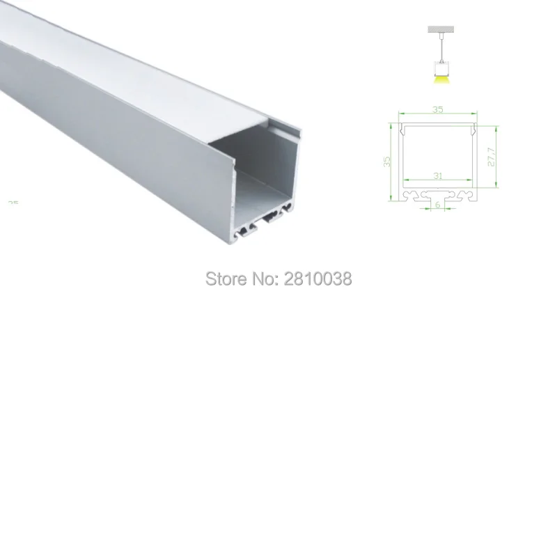 

50 x 2M Sets/Lot Office lighting aluminum profile for led and 35mm tall U type aluminium led extrusions for pendant lamps