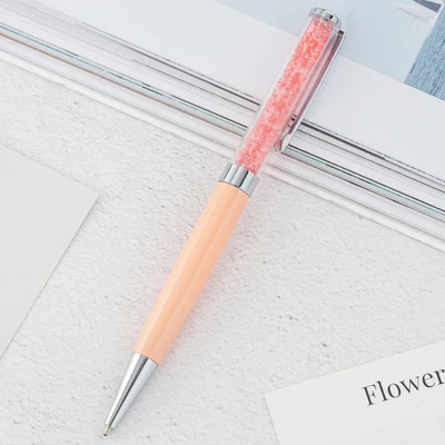 Новинка, кристальная металлическая шариковая ручка, креативная, необычная, алмазная шариковая ручка, сварка, школьный подарок, офисный крутой канцелярский магазин, милая вещь - Цвет: Light pink 1Pcs
