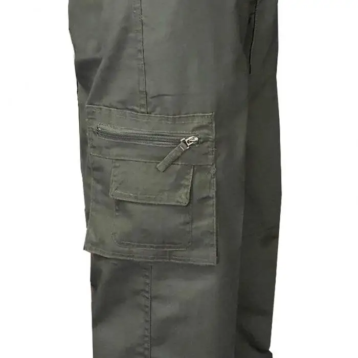 Повседневные мужские брюки средняя талия мульти-карманы Slim Fit Дышащие Брюки NFE99