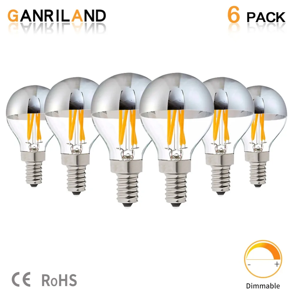 Ganriland G45 Edison Щепка капала Глобус светодиодные лампы E14 220 V Led диммирующая лампа накаливания E12 110 V Декоративные бытовые свет лампы