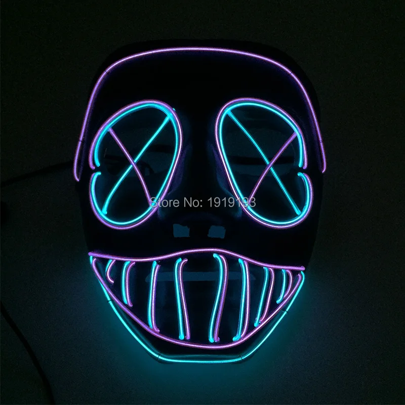 

The Purge Election Year Led Strip Halloween Costume Mask with Drive Cold Light Anonymous Hacker Face Mask Crazy Concert Favors