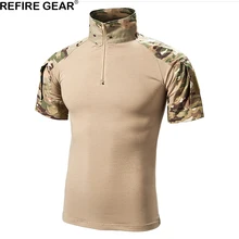 Refire gear уличные камуфляжные футболки мужские хлопковые с коротким рукавом тактические рубашки в охотничьем стиле летние дышащие лягушки мягкие походные футболки