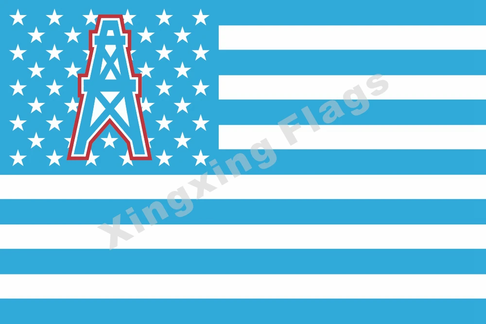 Houston Oilers With Modified US Flag 3ft X 5ft Polyester NFL1 Banner