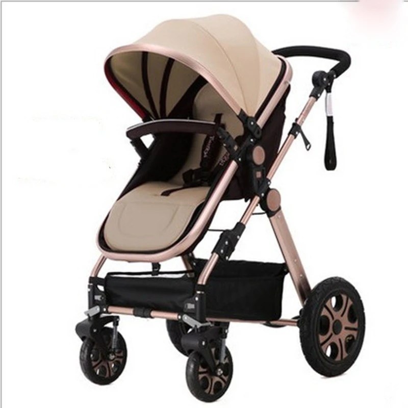 Hot Sale to Russia Baby carriages for newborns 3 in 1 can sit can sleep baby stroller 7 color BB car free shipping