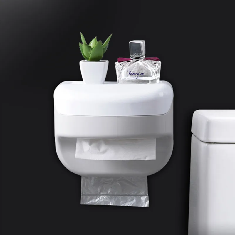 

Plastic Toilet Paper Holder Creative waterproof Storage Box Paper towels Holder Wall Bathroom toilet Roll Dispenser