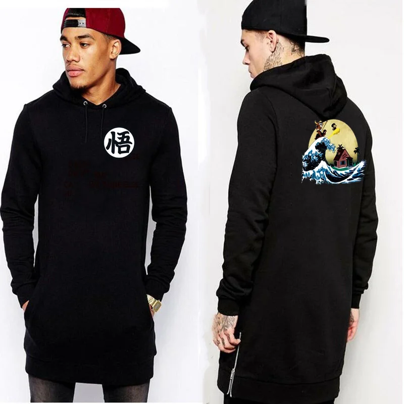 

Bragon ball Extended Hem zipper hoodies cartoon Turtle Goku dragon ball hoodie poleron hombre Streetwear hoodie sweatshirt