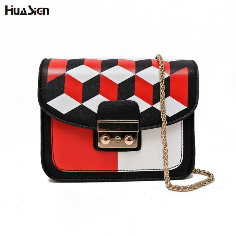 Fashion Women Crossbody Bag Geometric Pattern Mini Flap Bag Ladies Messenger Small Shoulder Bags ...