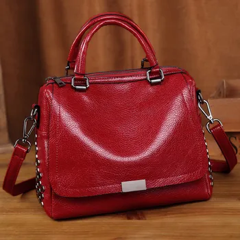 

women bolsa feminina leather shoulder bag new 2019 Retro Rivet handbag CHISPAULO brand free shipping