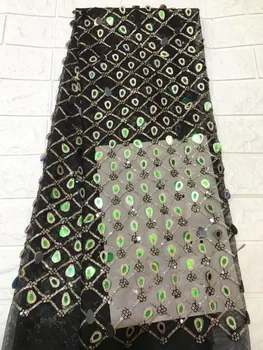 

2019 african french lace with sequence nigerian wedding lace high quality for christmas party dresses5yard/lot