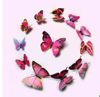 

wholesale factory outlet Home refrigerator butterfly attached to bed sofa background wall paper paste simulation deco room world