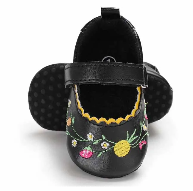 Baby Girl Shoes Floral Embroidered Soft Shoes Prewalker Walking Toddler Kids Shoes Cute Princess Newborn Baby Toddler Shoes