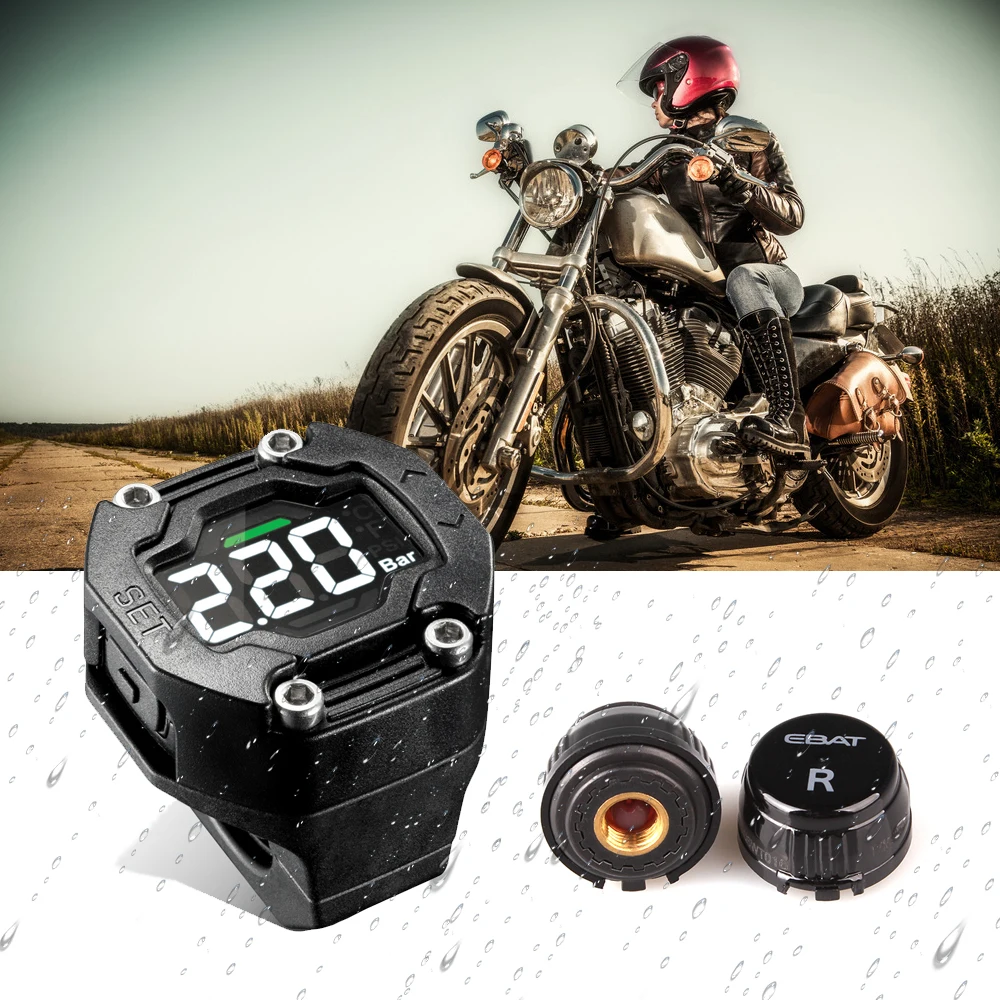 Steelmate Ebat ET 900AE font b TPMS b font DIY Motorcycle Tire Pressure Monitor System Waterproof
