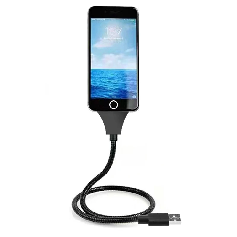 Powstro Flexible USB Charger Stand Soft Metal Tube Stand Up Phone Charger Holder Cable 56cm for