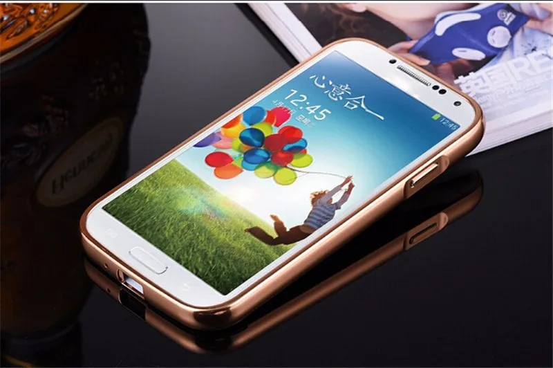 Чехол для samsung S4, роскошный зеркальный алюминий, задняя крышка, чехол для samsung Galaxy S4 SIV i9500, металлическая рамка, чехлы для телефонов