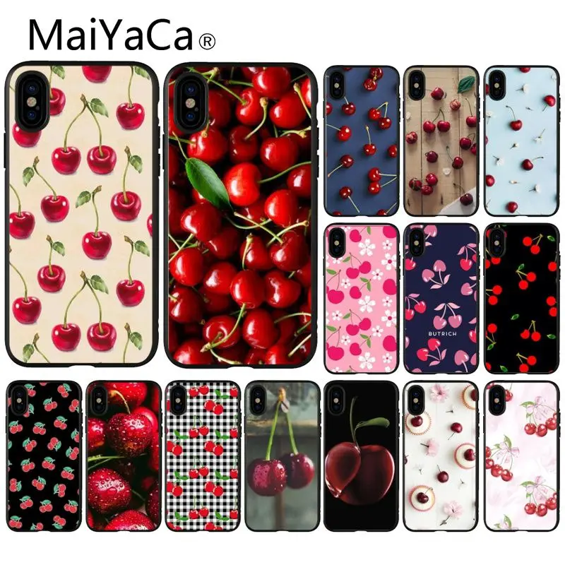 

MaiYaCa Delicious fruit cherries Customer High Quality Phone Case for Apple iPhone 8 7 6 6S Plus X XS MAX 5 5S SE XR Cover