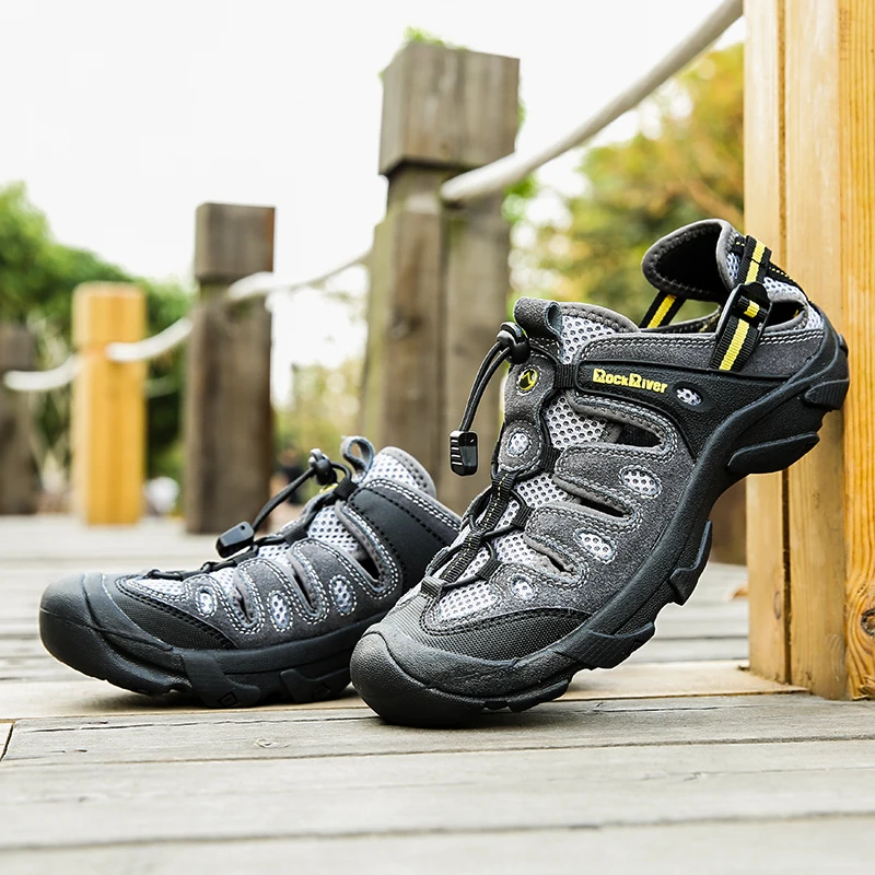 DUDELI Лето Для мужчин открытый дышащие кроссовки Пеший Туризм обувь Для мужчин открытый Пеший Туризм сандалии Для мужчин походы след воды сандалии большой Размеры