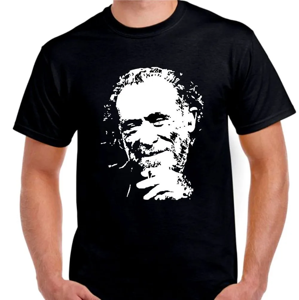

T-Shirt 2019 Fashion Men Charles Bukowski writer alcoholic drinker art T shirt Tee all sizes and colors custom t shirts