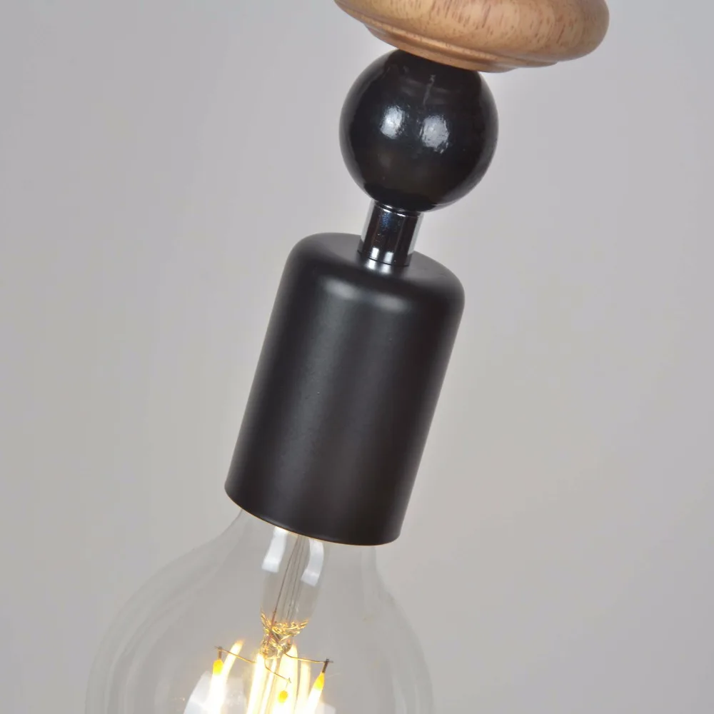 Nordic DIY Wood Beads Pendant Contemporary Creative Personality Drop  Light Kid's Room Decorative Lighting Fixture Home Lights(22)