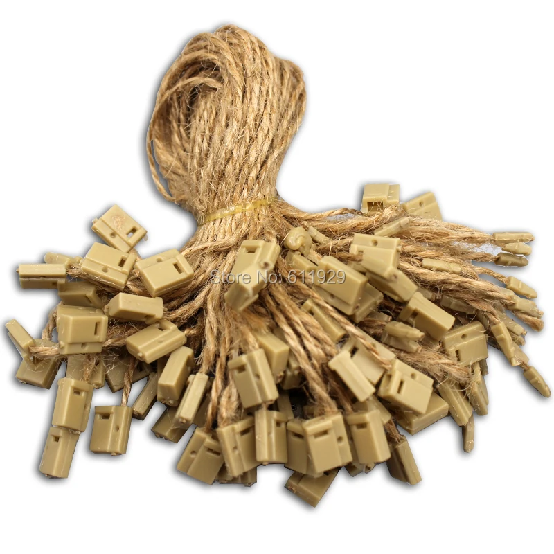 

free shipping top-quality thin hemp rope hang tag sling string buckle,brown cords,garment tag line clothing cotton thread