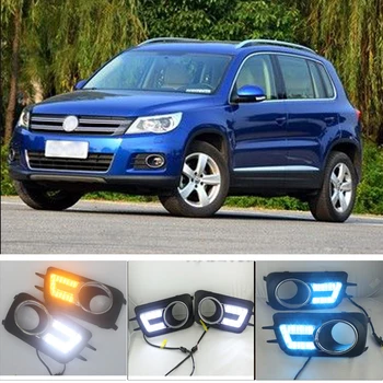 

CAPQX 1 Pair For Volkswagen Tiguan 2010-2012 LED Daytime Running Light DRL Day Light Front Bumper lamp Fog Light Cover Frame