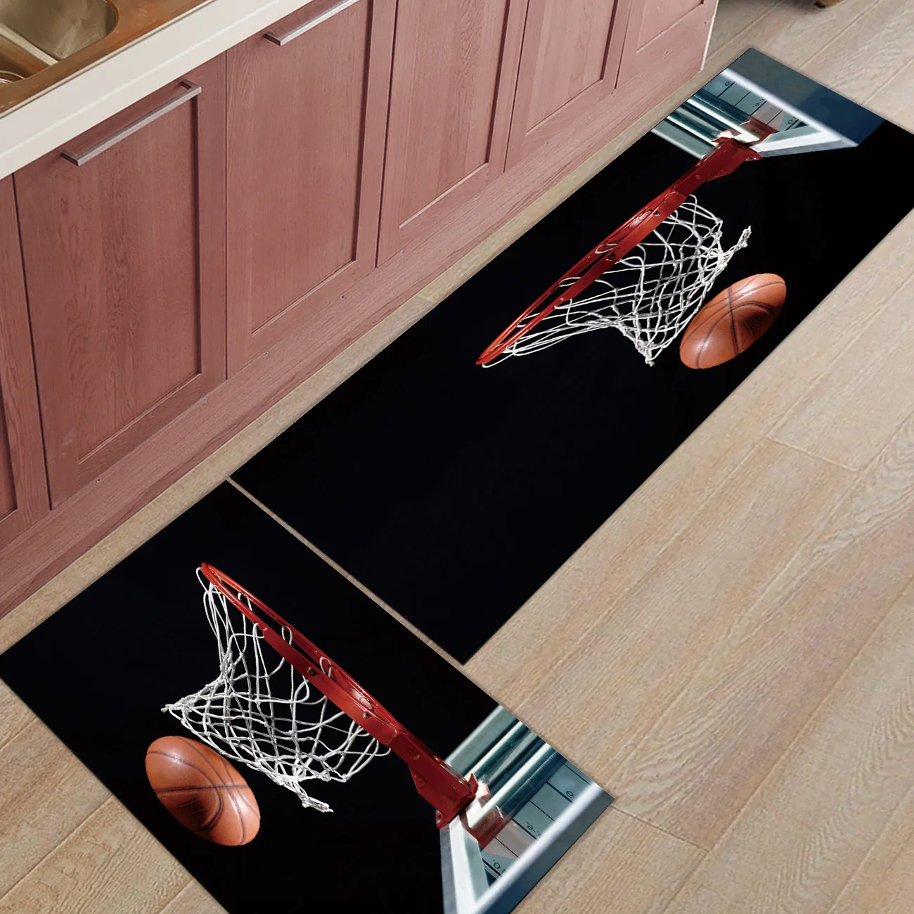 Us 13 83 42 Off 2pcs Set Basketball Sports Ball Basket Doormat Entrance Front Door Rug Bathroom Kitchen Living Room Carpet Anti Slip Floor Mats In