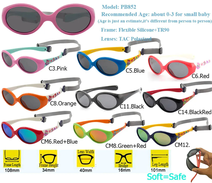 IVSTA 0-3 детские солнцезащитные очки дети 4-8 с ремешком солнцезащитные очки для детей Девочки Мальчики гибкие силиконовые TR90 резиновые поляризованные UV400