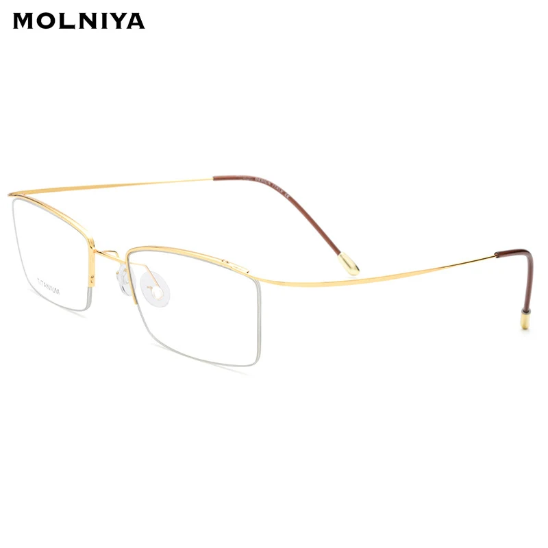 

2019 New Titanium Alloy Semi Rimless Eyeglasses Women Computer Myopia Optical Frame Men Screwless Eyewear Prescription Glasses
