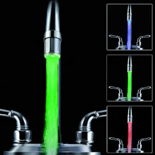 Single Color 1 шт., светодиодный светильник с датчиком температуры, RGB, кухонный кран для душа - Цвет: Single Color