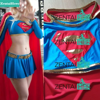 

Free Shipping DHL NEW Sexy Fancy Dress Female Supergirl Costume Movie Costume Lycra Superman Cosplay Halloween Costume SPM217