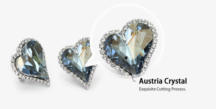 Neoglory Австрийские кристаллы& Auden стразы серьги гвоздики романтическая любовь сердце дизайн Сплав покрытием для продажи элегантный подарок