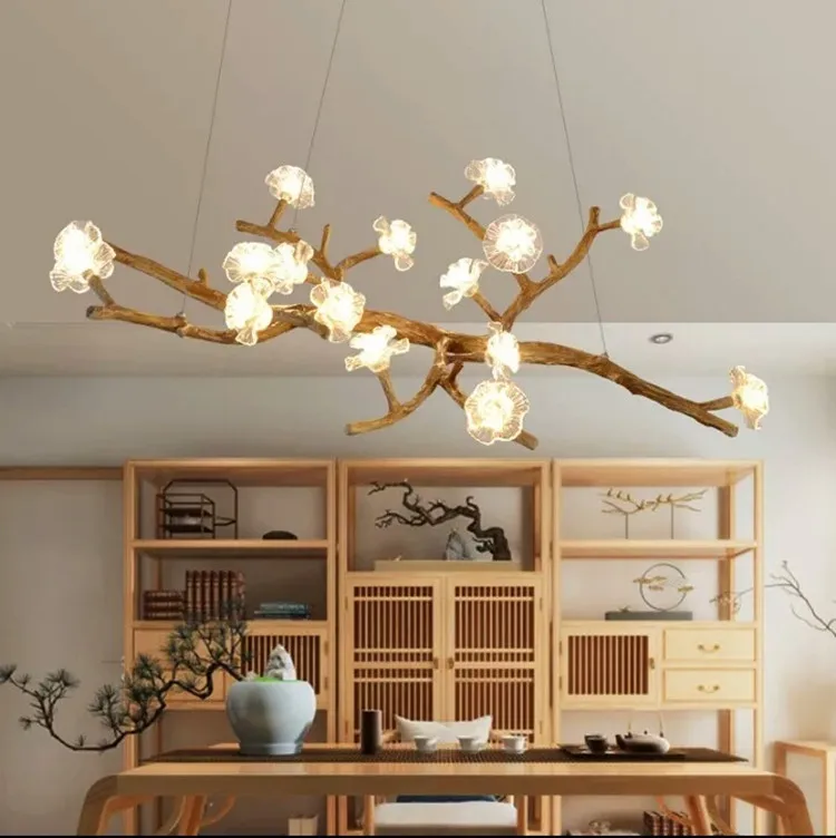 

New Chinese style plum blossom branch chandelier creative personality restaurant art tea house farm classical tree chandelier