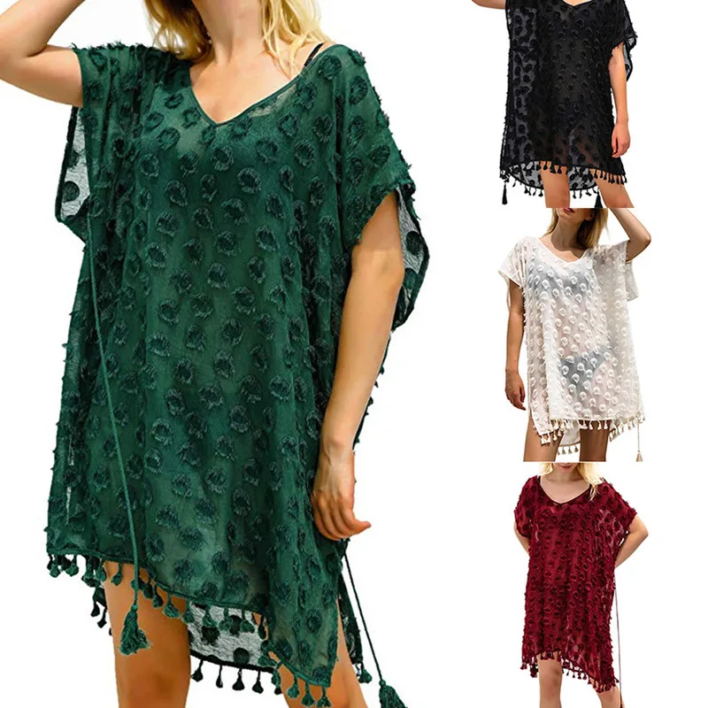 

Bikini Cover Up Beach Tunic Wear Sarongs For Women 2019 Pareo Coverup Swimsuit Neck Three Piece Chiffon Sandy Dresses Blouses