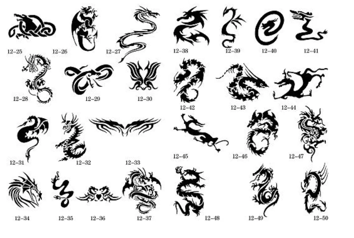 temporary airbrush tattoo stencil template booklet 12 of the dragon